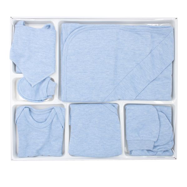 Bebelinna - 10-tlg. Baby-Erstausstattung (50-56) - Unifarben - einfarbig blau