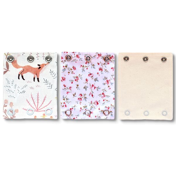 Milchmädchen - Bodyerweiterung/-verlängerung - in tollen Designs - 3 Stück in 3 Druckknopfgrößen