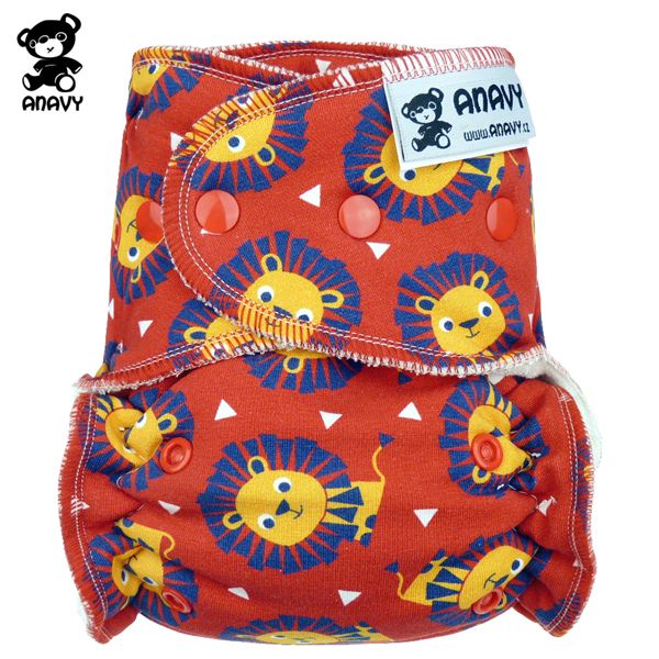 Anavy - Höschenwindeln - Löwen (Rot) - One Size (3,5-15 kg)