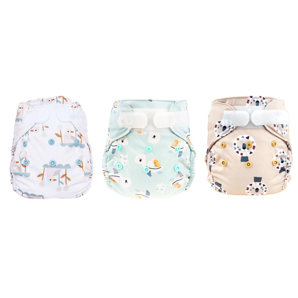 Blümchen - Eco Shell Überhose (2in1) - Klettverschluss - Newborn (3-6 kg)