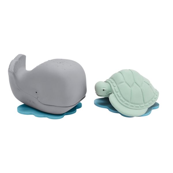 Hevea - "Ingolf & Dagmar" (Wal & Schildkröte) - Geschenkset - Badespielzeug