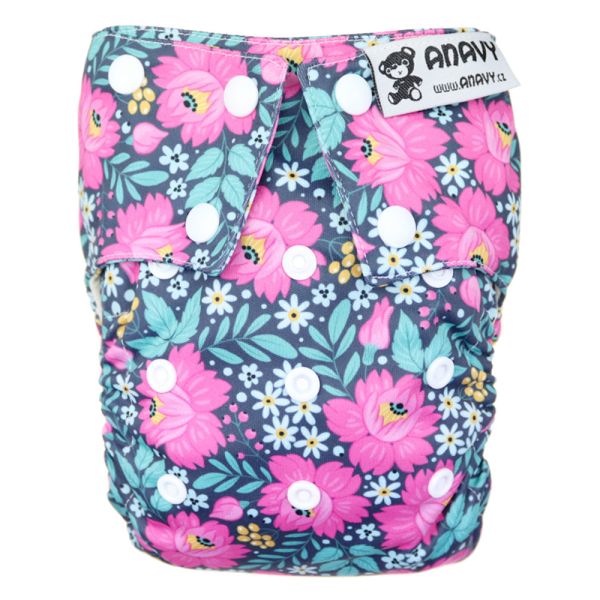 Anavy - Organic All-in-One Stoffwindel - Flowers - One Size (4-17 kg)