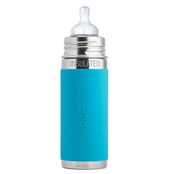 Pura Kiki ISO-Flasche 250ml Weithalssauger Blau