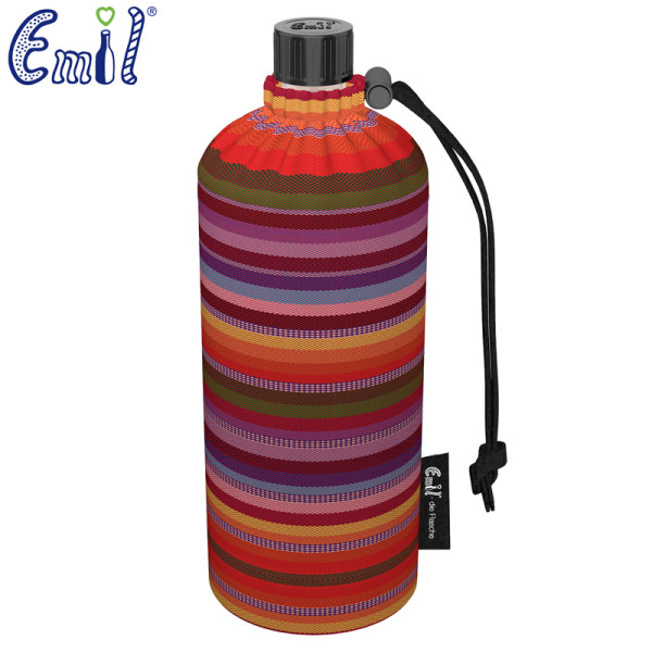 Emil die Flasche (600ml) - Komplettset (Bio-Baumwolle-Überzug) - Streifen