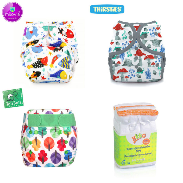 Mommy Mouse & Thirsties & TotsBots One Size Überhosen Mixed Paket (inkl. Prefold und GRATIS-Aritkel)
