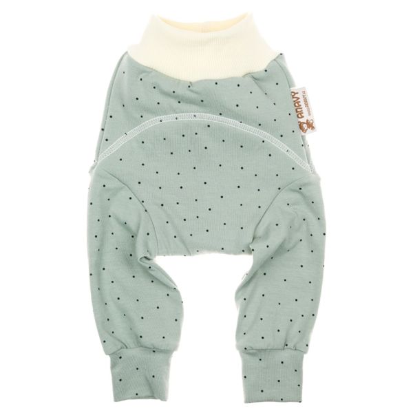 Anavy - lange Wollschlupfhose (Wool Longie) - Dots (Green) - Merino (kbT) & Baumwolle