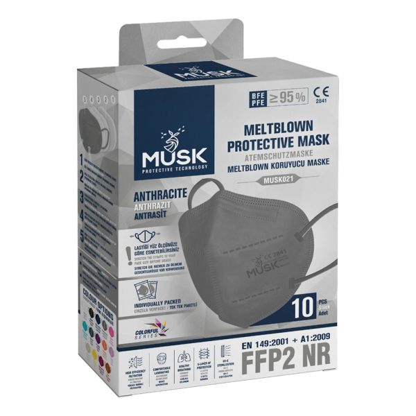Musk - FFP2 Meltblown Atemschutz Maske CE 2841 (5 lagig) - viele modische Farben