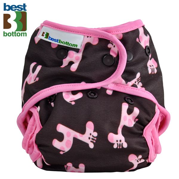Best Bettom - Überhose (SIO) One Size (3-16 kg) - PUL - Pinke Giraffen