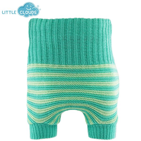Little Clouds - Wollüberhose (doppelt gestrickt) - Türkis & Aqua
