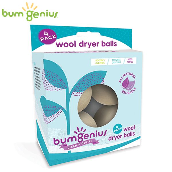 BumGenius - Trocknerbälle aus reiner Naturwolle - (4 Stk.)