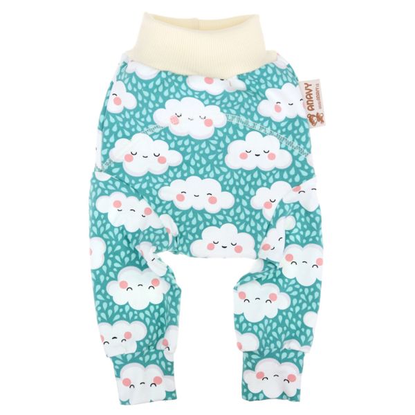 Anavy - lange Wollschlupfhose (Wool Longie) - Clouds (Mint) - Merino (kbT) & Baumwolle